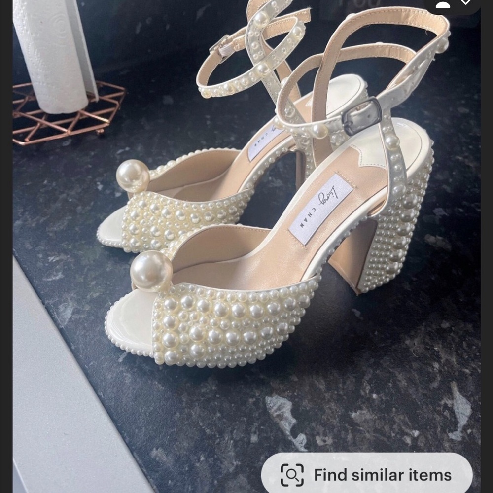 Elegant Pearl-Embellished Heels